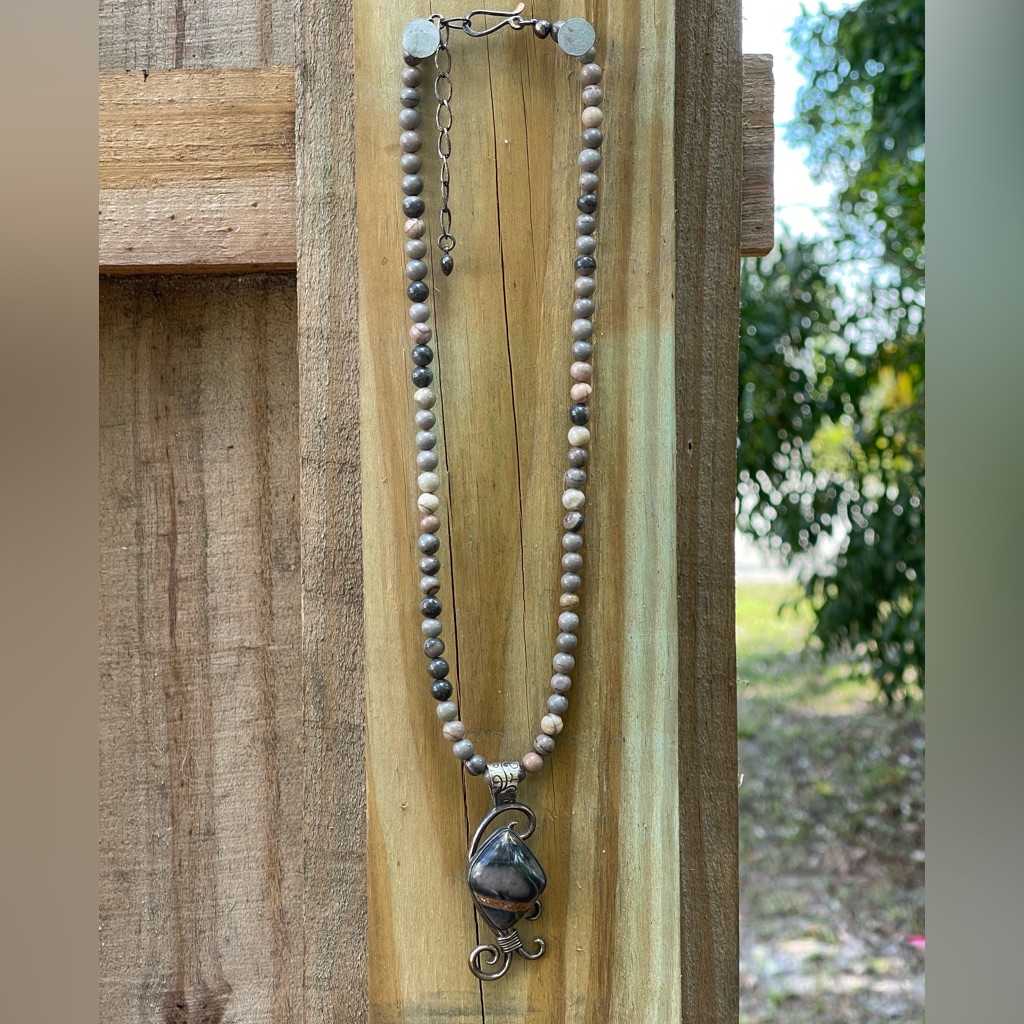 Jay King Chunky Jasper Bead Necklace With Pendant 129$